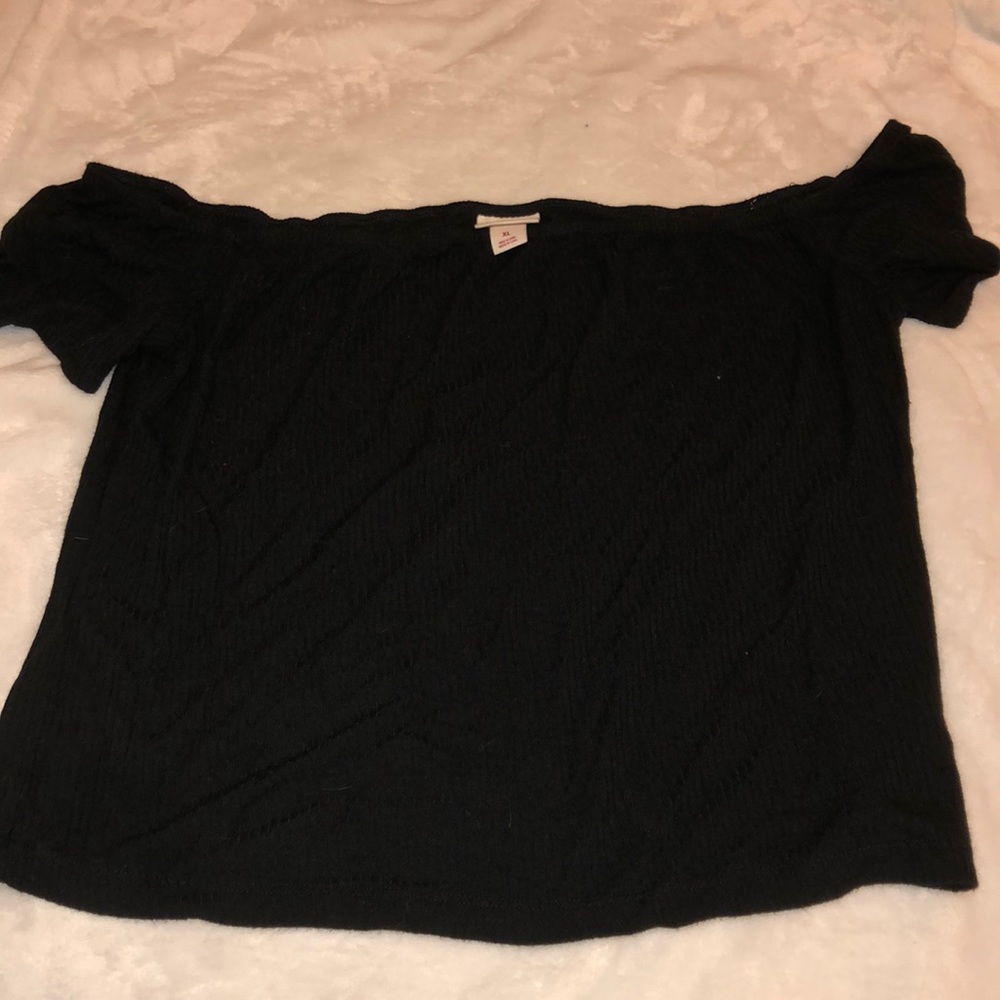 Black off the shoulder top